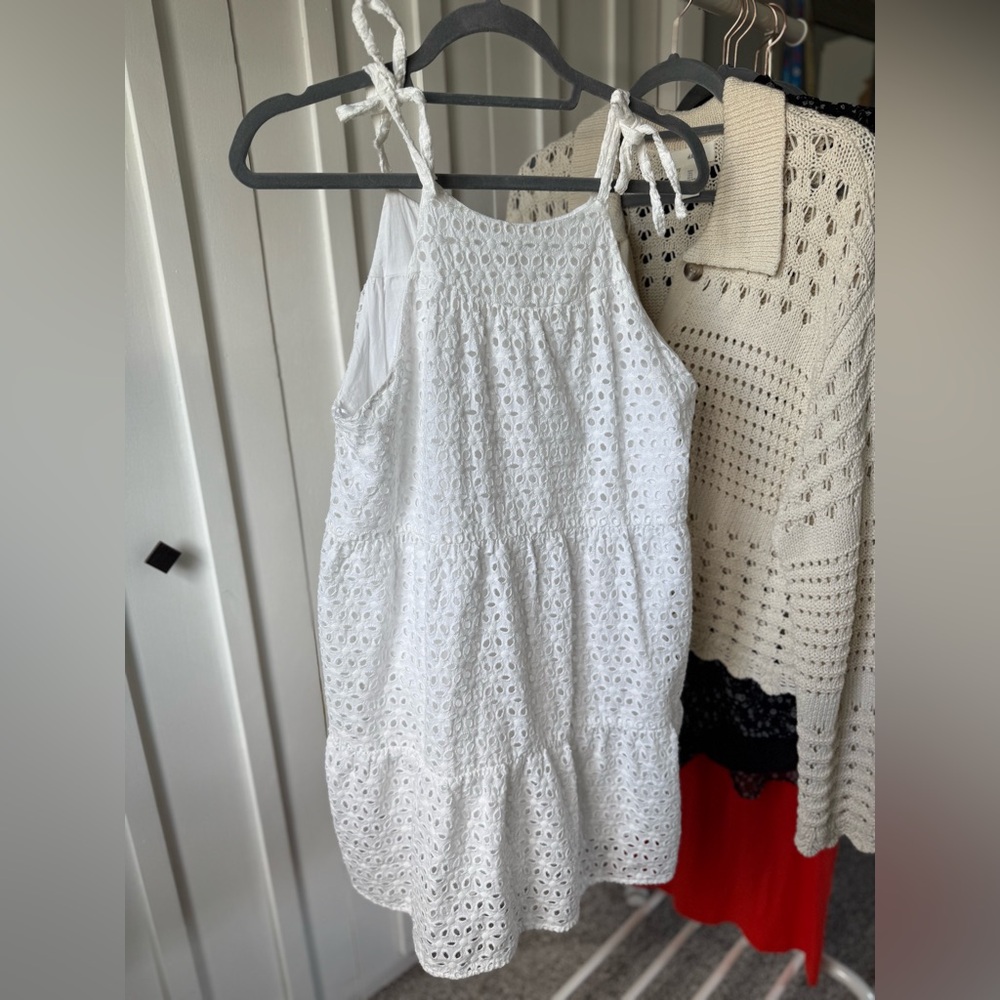 Zara White Eyelet Mini Dress